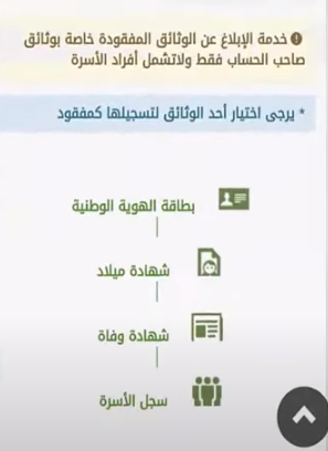 خدمة الإبلاغ عن الوثائق المفقودة للمقيمين