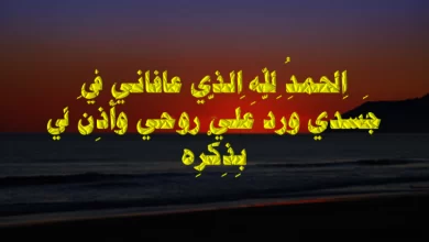 الحمد لله الذي عافانا