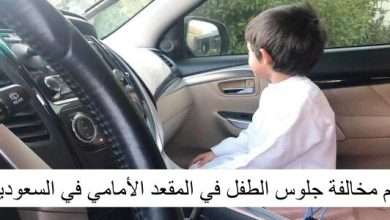 جلوس الطفل على المقعد الأمامي
