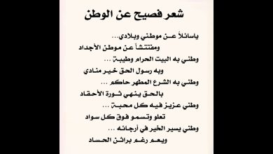 شعر عن حب الوطن